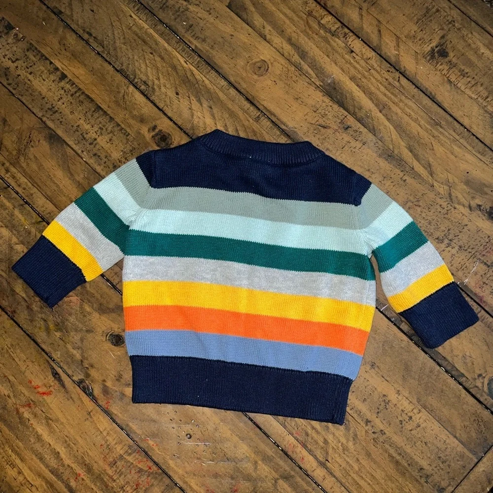 Baby GAP Navy Multi-Stripe Crewneck Sweater